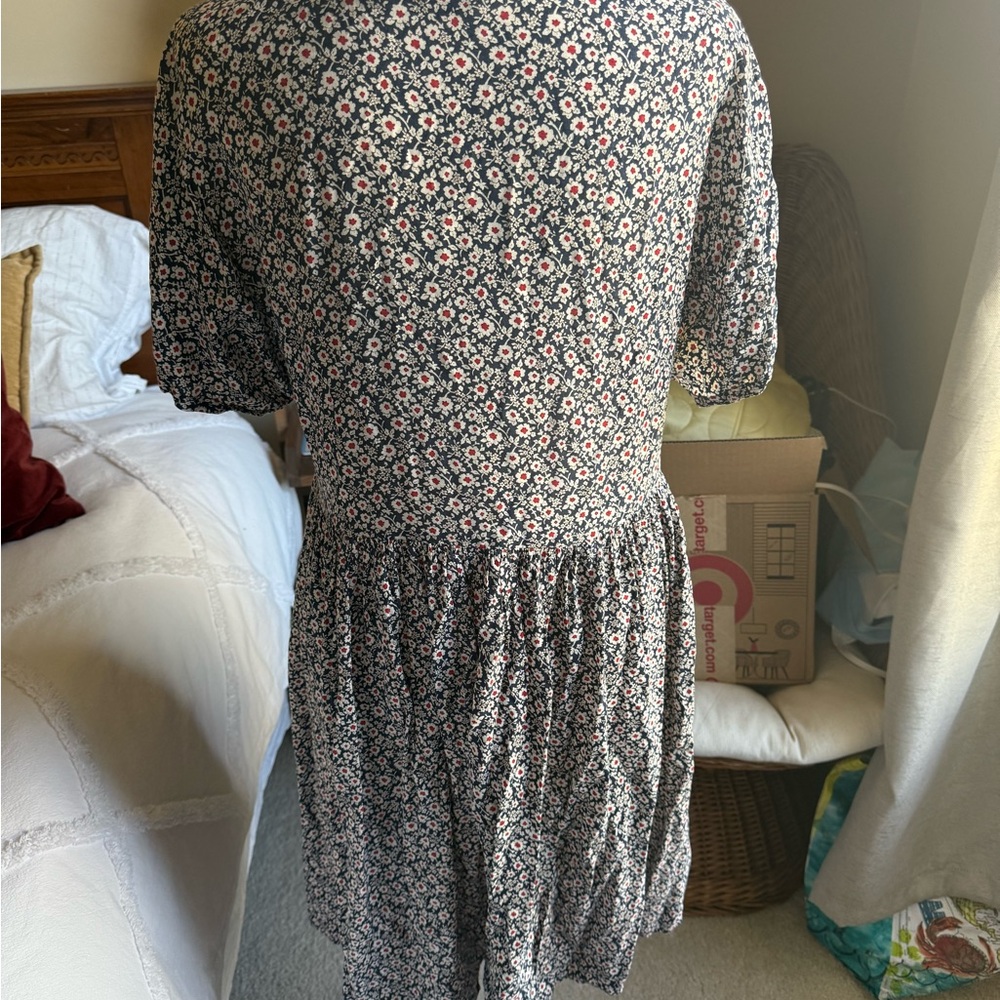 Anthropologie Floral Button-Down Dress - Black and White - Picture 3 of 5